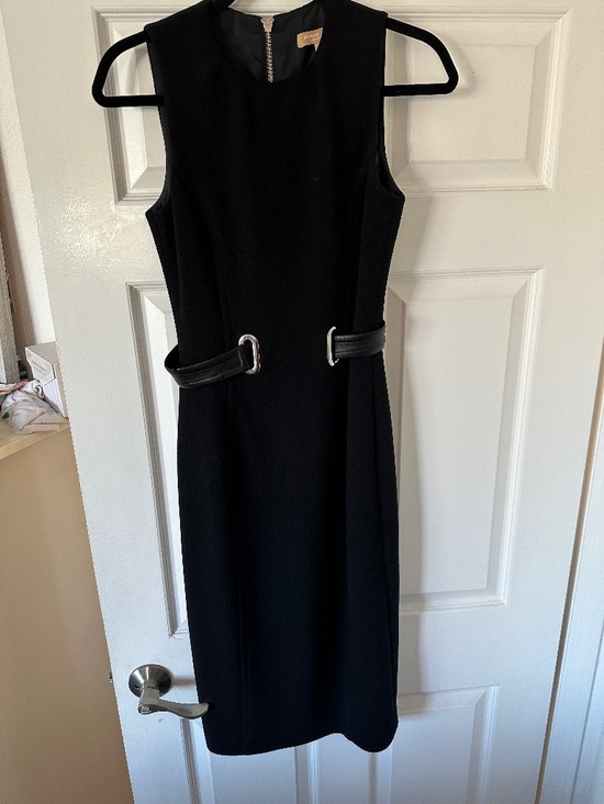 Michael Kors Collection Dresses & Skirts - Michel Kors ZIPPER BACK , BELTED ITALIAN VIRGIN WOOL CREPE SHEATH DRESS